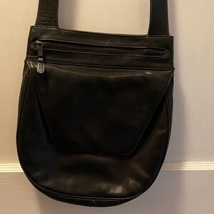 Black Leather crossbody Bag